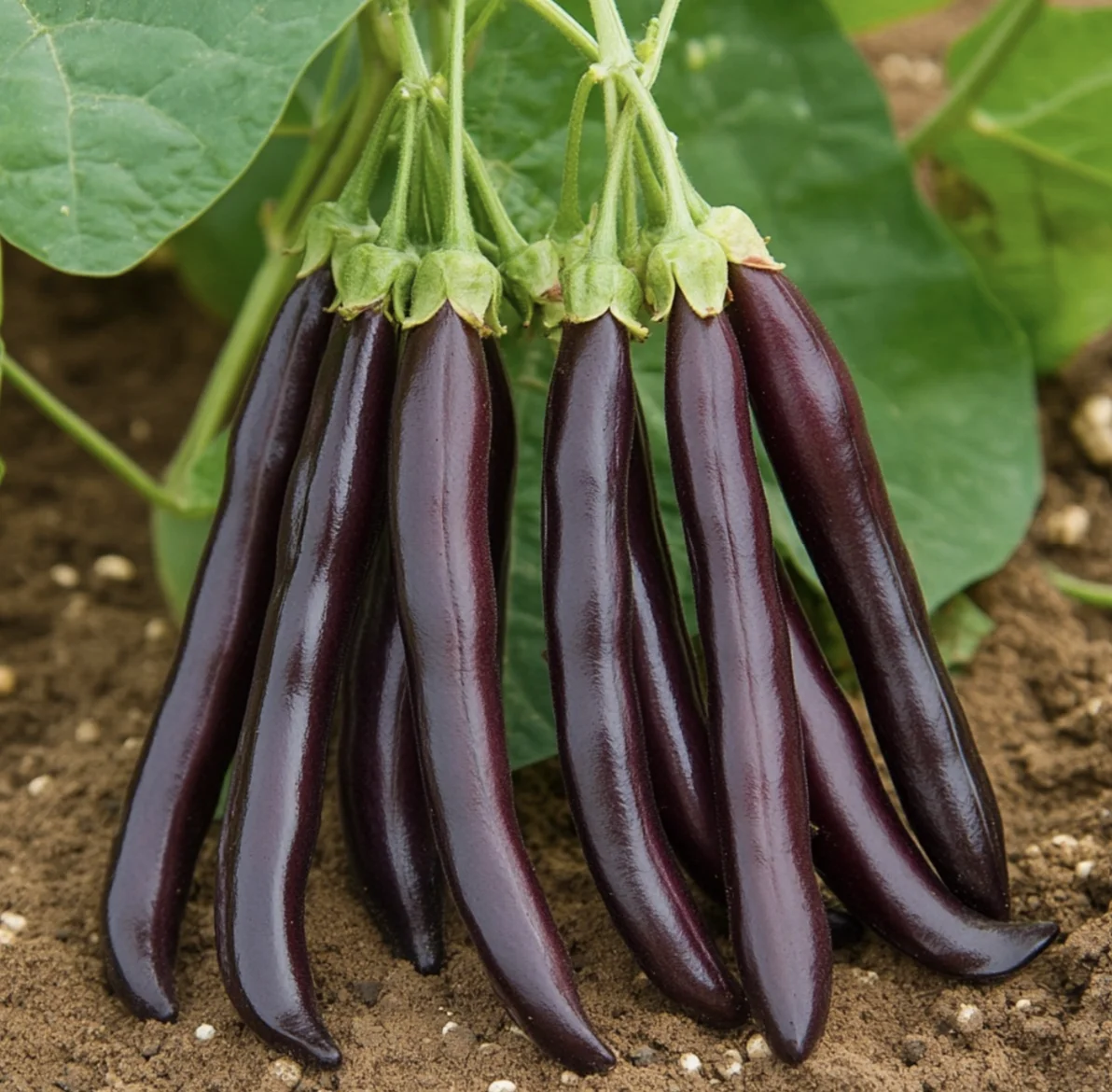Bean plant dark red beans