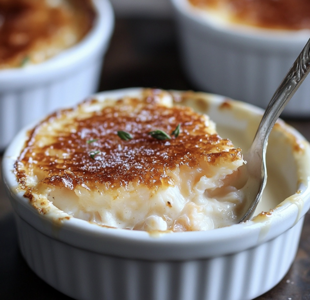crab brûlée recipe, crab custard brûlée, savory seafood brûlée, crab creme brûlée