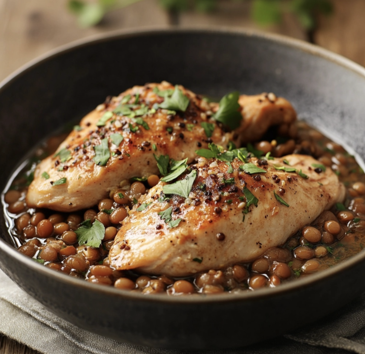 chicken and lentils together