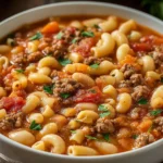 Barefoot Contessa Pasta Fagioli Recipe served in a white bowl with tender beans, small pasta, rich tomato broth, and fresh herbs