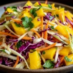 Fresh Mango Slaw with cabbage, carrots, and cilantro in a vibrant bowl