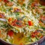 Orzo Leek and Dill Soup with tender orzo pasta, fresh dill, carrots, and leeks in a light golden broth