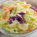 Bowl of crunchy cabbage salad with homemade Teriyaki Salad Dressing
