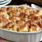 Warm and Gooey Snickerdoodle Cobbler Recipe with soft cinnamon biscuit topping and caramel sauce