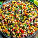 Cowboy Caviar fresh homemade dip with beans corn cilantro and peppers