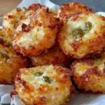 Crispy Pickle Cheese Bites served in a bowl with crunchy cheesy texture and diced pickles