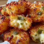 Crispy Pickle Cheese Bites with melted cheese and golden crispy edges on parchment paper