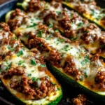 Ground Beef Zucchini Boats Recipe baked to perfection with juicy beef and golden cheese