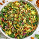 My Favorite Detox Salad loaded with fresh greens, crunchy vegetables, and sliced almonds