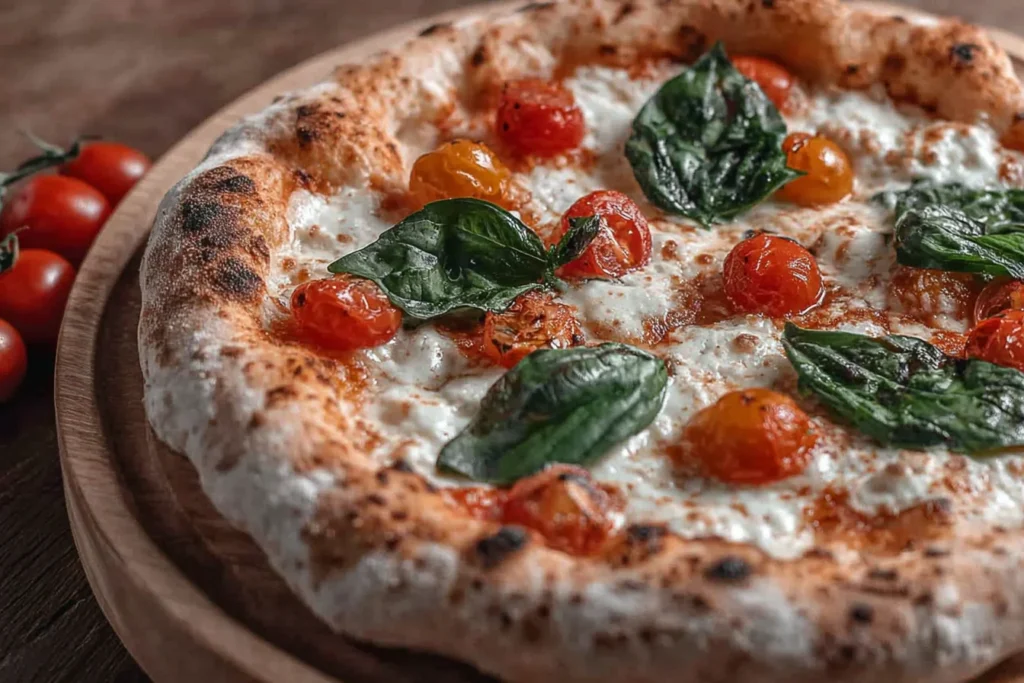 Same Day Sourdough Discard Pizza Dough Recipe artisan pizza with airy crust and fresh toppings