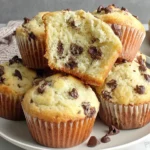 Sourdough Chocolate Chip Muffins batter with mini chocolate chips ready for baking