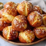 Sourdough Discard Pretzel Bites close-up showing soft texture and crisp crust