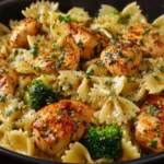 Creamy Cowboy Butter Lemon Bowtie Chicken with Parmesan, broccoli, and lemon butter farfalle pasta