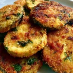 Breaded Eggplant Recipe with crispy golden Parmesan crust and fresh parsley, served Sicilian style