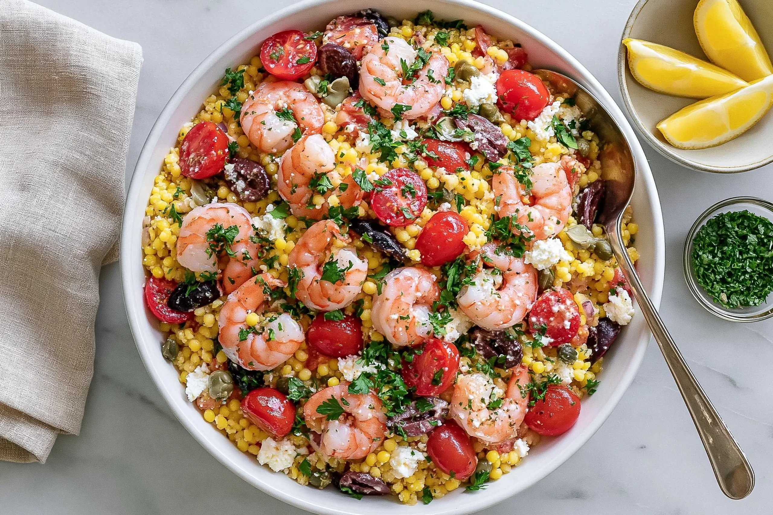 Mediterranean Couscous with Shrimp