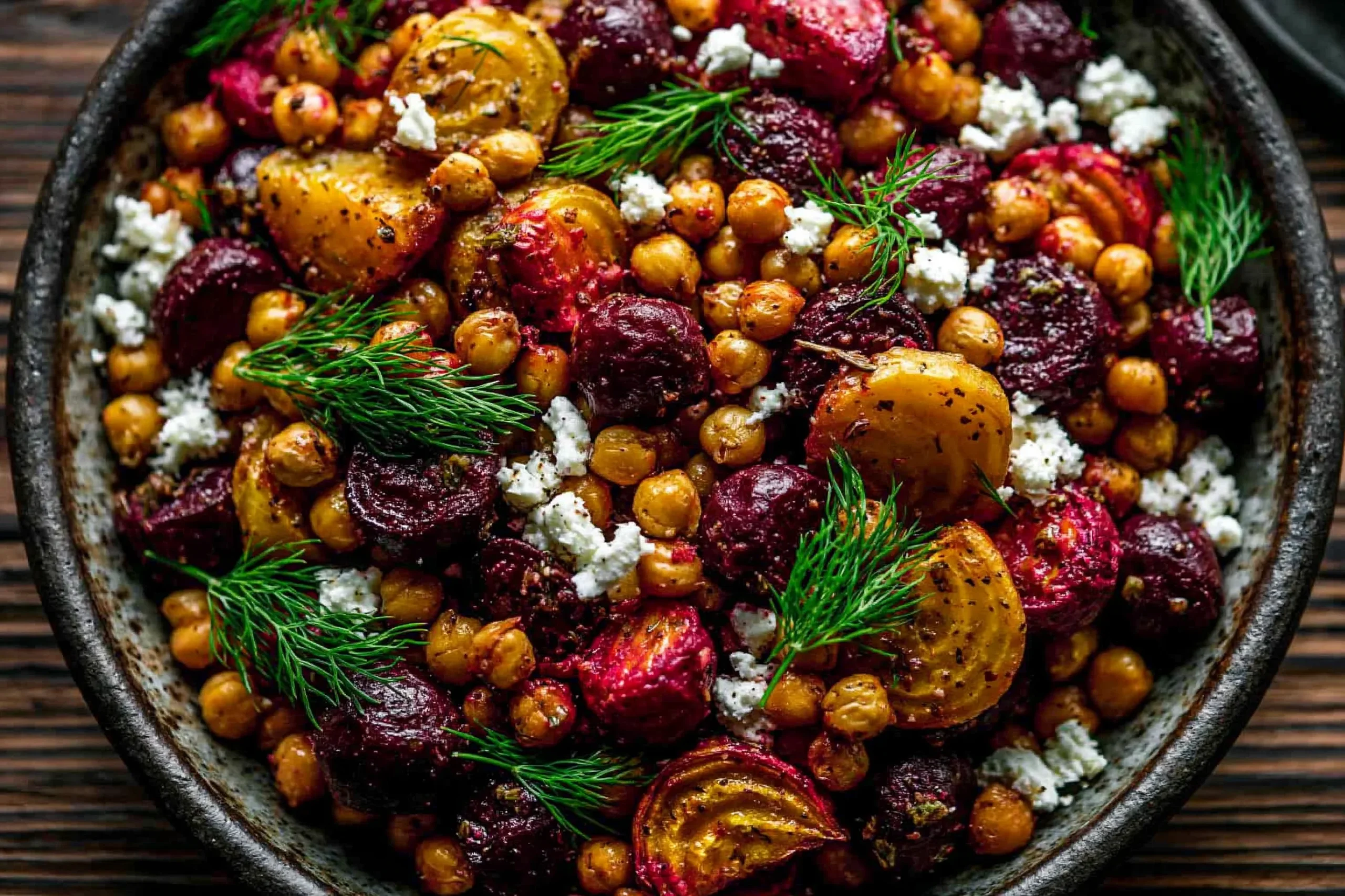 Zesty Chickpea Beet Feta Salad