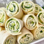 Light and Refreshing Cucumber Dill Pinwheels made with cream cheese and fresh cucumber slices, rolled in soft tortillas